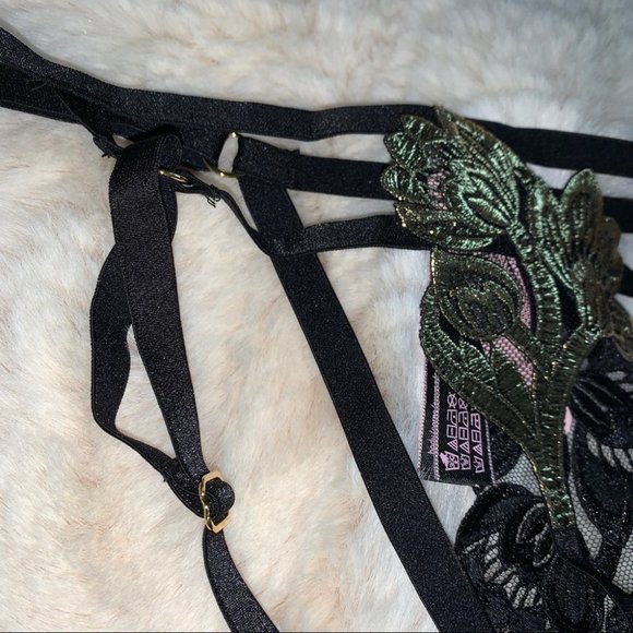 NWT VICTORIA'S SECRET VERY SEXY BLACK GOLD STRAPPY STRING BIKINI PANTY - Picture 5 of 7